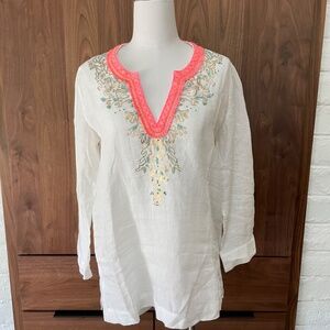 LILLY PULITZER White Linen Tunic NWT - size M